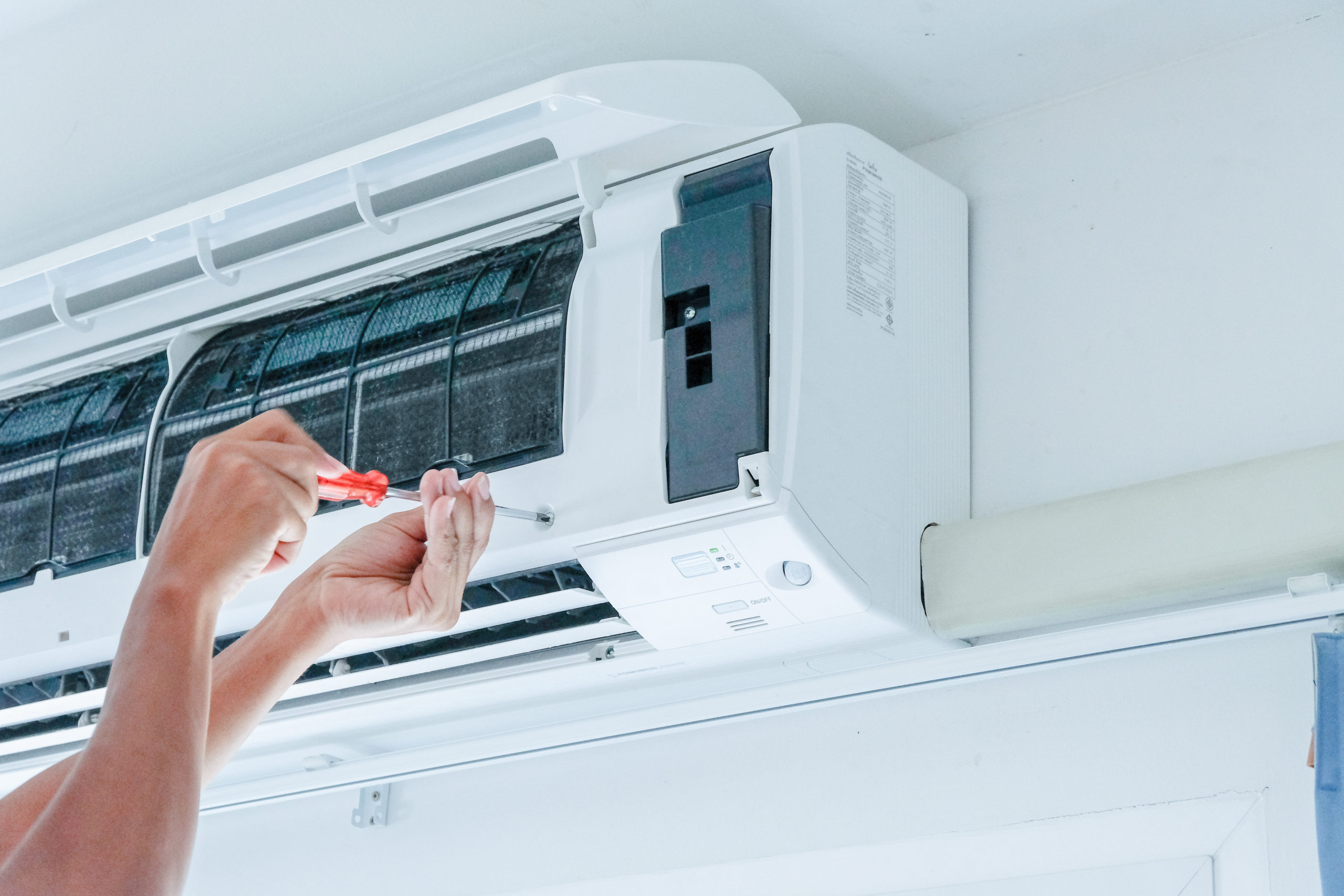 Air conditioner repairing by technician